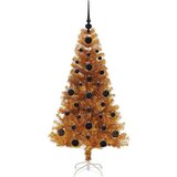 vidaXL Božično drevo med 150 LED z stojalom Zlata 120 cm PET | Shoptok.si