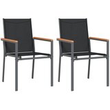  Vrtne stolice 2 kom crne 55 x 61,5 x 90 cm tekstilen i čelik | shoptok.hr