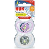 Nuk duda varalica - silikon Space Night vel.1 (0-6 mes), sort, 2 kosa | shoptok.hr