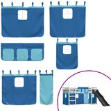 Krevet na kat s toboganom i zavjesama plavi 90 x 200 cm | Eponuda.com