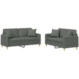 vidaXL 2-dijelni set sofa s jastucima tamnosivi od tkanine | shoptok.hr
