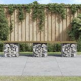 vidaXL Vrtna klupa s gabionskim dizajnom 203 x 44 x 42 cm od borovine Cijene