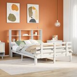 vidaXL Knjižna postelja brez vzmetnice bela 120x200 cm trdna borovina | Shoptok.si