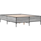 vidaXL Posteljni okvir siva sonoma 140x190 cm inž. les in kovina, (21128755) Cene