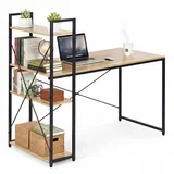 uredski stol 120 × 60 cm s policom i 3 police – loft stil