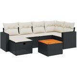  7-dijelni set vrtnih sofa od poliratana s jastucima crni Crna 65.5 x 62 x 69 cm | shoptok.hr