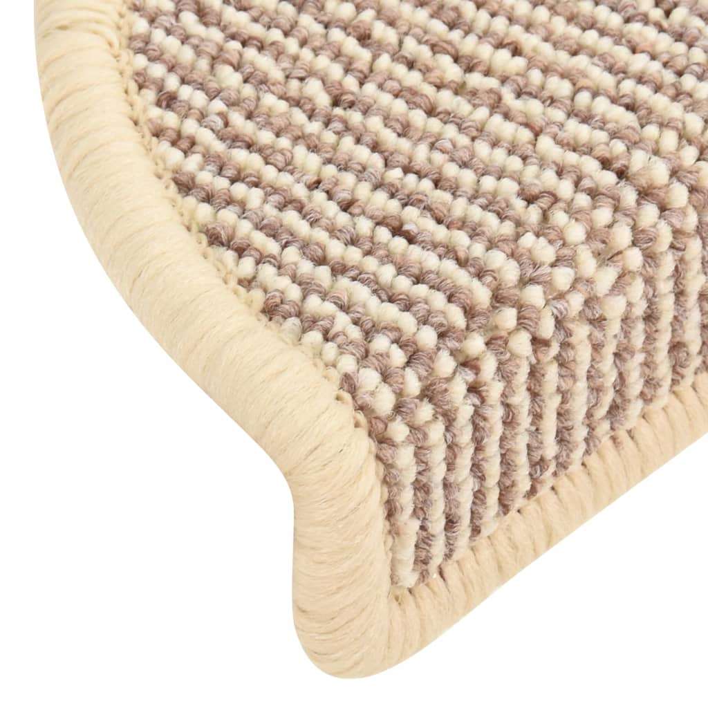 vidaXL Tepisi za stepenice 15 kom bijelo-smeđi 65 x 21 x 4 cm | shoptok.hr