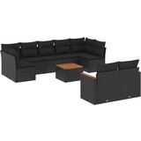  The Living Store Vrtna sedežna garnitura 10-delna z blazinami črn poli ratan - Vrtna Sedežna Garniture, (21452531) | Shoptok.si