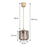 Brilagi LED luster na sajli R GLASS 1xE27/60W/230V prečnik 15 cm bež/dimljeno bež | Eponuda.com