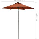  Suncobran s LED svjetlima terakota 200 x 211 cm aluminijski | shoptok.hr