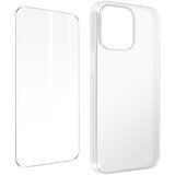 AVIZAR iPhone 14 Pro 360° Protection Pack: Mehka torbica, tanko, prozorno, poševno kaljeno steklo, (20713991) Cene
