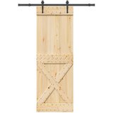  Klizna vrata NARVIK Prirodna i crna 80 x 210 cm (152,5 cm) | shoptok.hr