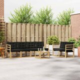 Set vanjskih sofa 7 pcs Čvrsto drvo akacije i Textilene | shoptok.hr