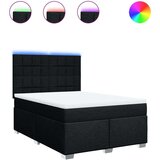  Krevet s oprugama i madracem crni 140 x 190 cm od tkanine | shoptok.hr