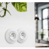  Kliklap - Dupla retro kućna utičnica sa ramom 230V snežno bela | Eponuda.com