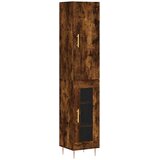  Visoka komoda dimljeni hrast 34,5x34x180cm konstruiranog drva | shoptok.hr