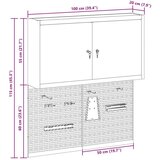  3-delni orodjar in komplet pegboard, stensko montažo, črna kovina, (22048536) | Shoptok.si
