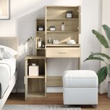 vidaXL Toaletni stolić s ormarićem boja hrasta sonome 80x35x132 cm | shoptok.hr