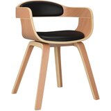  Jedilni stol 4 kosi črn ukrivljen les in umetno usnje, (20944568) | Shoptok.si