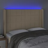  LED uzglavlje krem 147 x 16 x 118/128 cm od tkanine | shoptok.hr