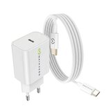 Oem Mayaxess, Omrežni polnilnik za Galaxy S21 Ultra 20W + 1m USB-C kabel, Bela, (5000275845) | Shoptok.si
