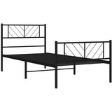 Metalni okvir kreveta uzglavlje i podnožje crni 100x200 cm | shoptok.hr