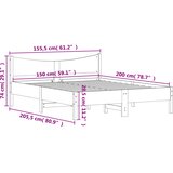  Okvir kreveta bez madraca bijeli 150x200 cm od masivne borovine | shoptok.hr