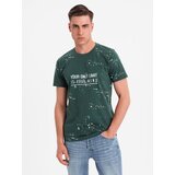 Ombre Men&#039;s printed t-shirt with round neckline - green cijene