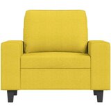  Fotelj s stolčkom za noge svetlo rumen 60 cm blago | Shoptok.si