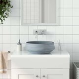 Nadgradni Nadpultni umivalnik siv okrogel Φ41x14 cm keramika | Shoptok.si