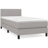 Maison Chic Box spring postelja - Vzmetna postelja z vzmetnico svetlo siva 80x200 cm blago SL19090, (21893858) Cene