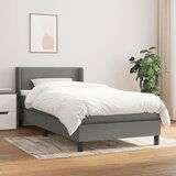Maison Chic Box spring postelja - Vzmetna postelja z vzmetnico temno siva 90x190 cm blago SL13705, (21905091) | Shoptok.si
