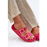 Boto Ladies Slippers With Buckles And Decorative Trimming Fuchsia Visley | ePonuda.com