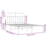 Metalni okvir za krevet s uzglavljem crni 140x200 cm | shoptok.hr