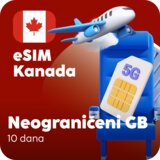 Ananas eSIM Kanada eSIM kartica - Neograničena količina prepaid mobilnih podataka za 10 dana Cene