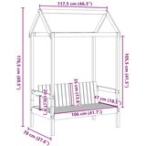 The Living Store Klupa s krovom bijela 117,5 x 70 x 176,5 cm od masivne borovine | shoptok.hr