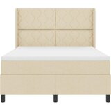  LED Box Spring Krevet s uzglavljem Krema 160 x 200 cm tkanina | shoptok.hr