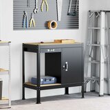  Delovne klopi s predalom Črna 81 x 41 x 145 cm Konstruiran les, (5000110600) | Shoptok.si