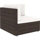  7-dijelna vrtna garnitura od poliratana s jastucima smeđa - 3x kutna + 3x srednja + stol 1 | shoptok.hr