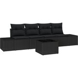 vidaXL Set od 5 vrtnih sofa s jastučićima Crni Poliratan Cijene