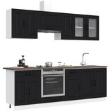  8-dijelni set kuhinjskih ormarića Kalmar konstruiranog drva Crna | shoptok.hr