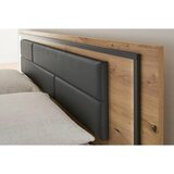 Hom`in POSTELJNA GARNITURA 180 cm x 200 cm , tekstil, leseni material siva, hrast artisan | Shoptok.si