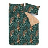 Catherine Lansfield Zelena/rjava podaljšana posteljnina za zakonsko posteljo 230x220 cm Tropic Tiger Leaf – | Shoptok.si