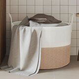 Košara za pohranu smeđe-bijela Ø 51 x 33 cm od pamuka | shoptok.hr