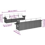  9-dijelni set vrtnih sofa s jastucima crni od poliratana | shoptok.hr