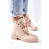 Kesi Beige shoes with pearls, rhinestones and Nudago ribbon | Shoptok.si
