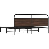  Metalni okvir kreveta bez madraca smeđa boja hrasta 193x203 cm | shoptok.hr