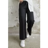 InStyle Wide Belted Scuba Pants - Black