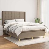  Krevet s oprugama i madracem smeđesivi 140 x 190 cm od tkanine | shoptok.hr