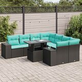 9-dijelni set vrtnih sofa s jastucima crni od poliratana bagrem | shoptok.hr